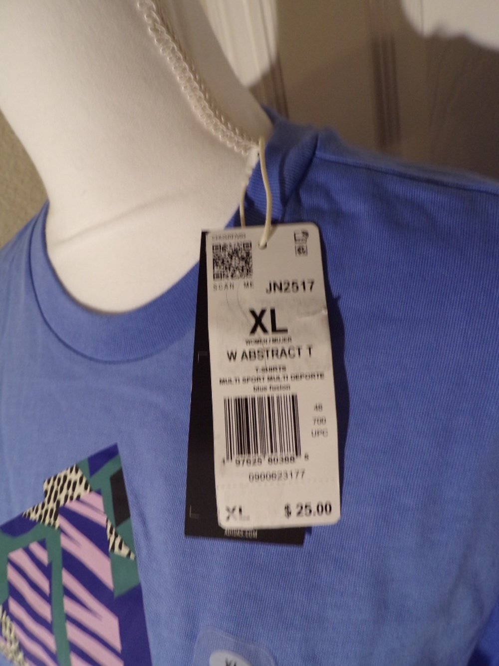 Adidas Women's W Abstract T Multi Sport Tee – Blue Fusion – Size XL - Picture 3 of 4